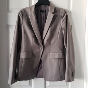 Ann Taylor Classic Wool Blazer - gray taupe